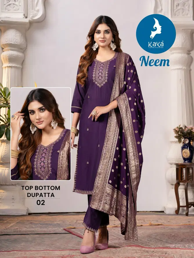 Neem By Kaya Roman Silk Designer Kurti With Bottom Dupatta Wholesale Shop In Surat